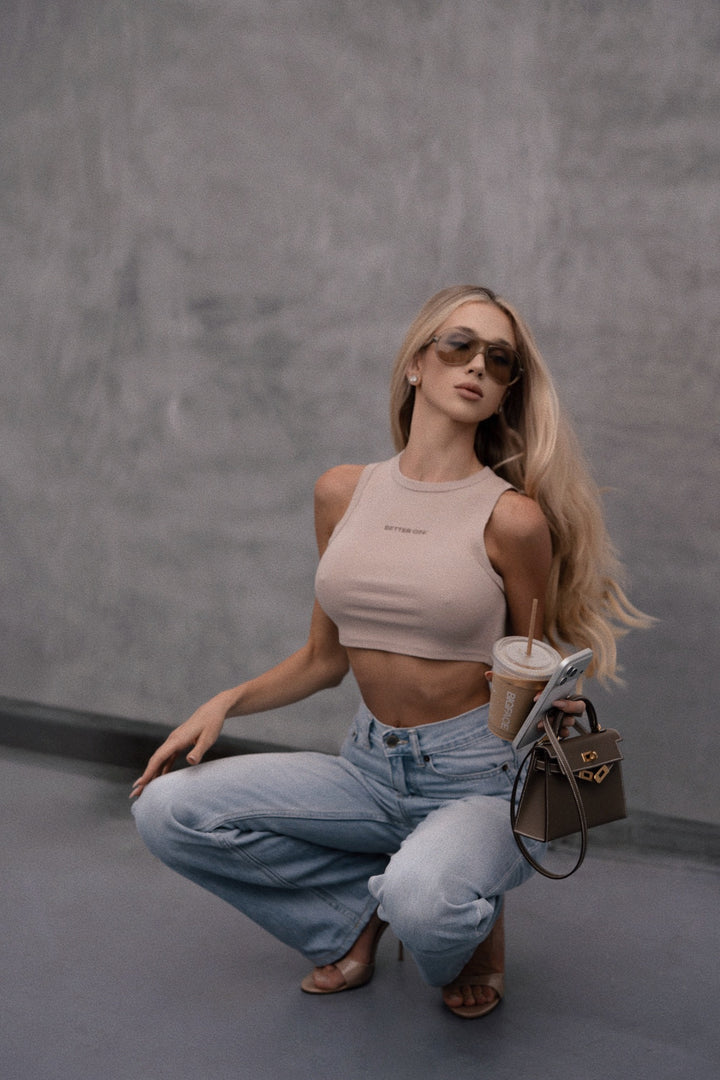 BETTER OFF Cropped Tank