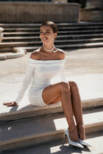 Load image into Gallery viewer, The Muse Off-Shoulder Ruched Dress