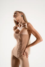 Load image into Gallery viewer, Sculpted Allure Corset – Café Crème
